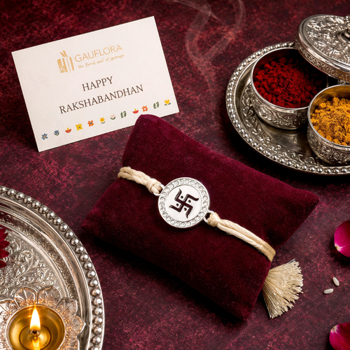 Created with Crystals by Swarovski® Swastika Rakhi