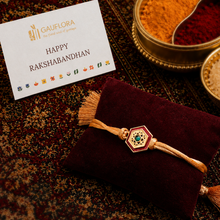 Created with Crystals by Swarovski® Auspicious Swastika Rakhi