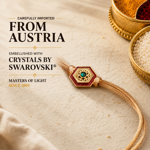 Created with Crystals by Swarovski® Auspicious Swastika Rakhi