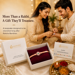 Created with Crystals by Swarovski® Auspicious Swastika Rakhi