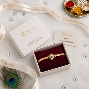 Created with Crystals by Swarovski® Auspicious Swastika Rakhi
