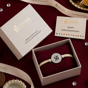 Created with Crystals by Swarovski® Swastika Rakhi